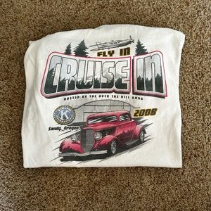 Vintage Short Sleeve Shirt - White '2008 Cruise In' Graphic